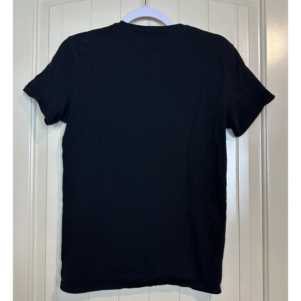 American Eagle Mens black short sleeve t-shirt American Flag Eagle sz XS GUC‎